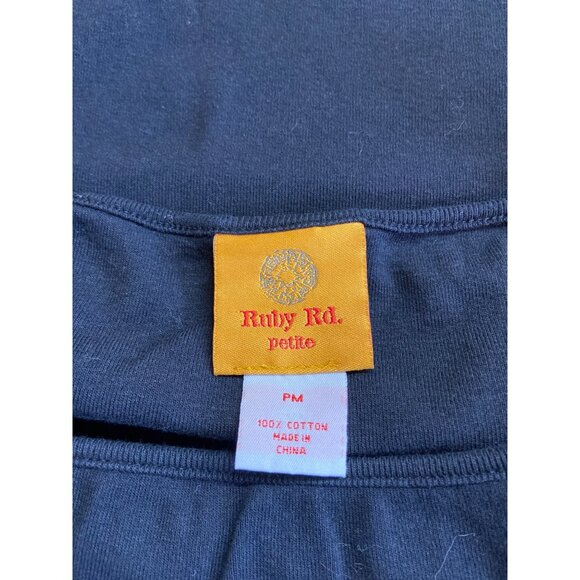 Ruby Rd. Tank Top PM Black Sleeveless Classic Scoop Neck Casual Chic Minimalist - Picture 3 of 7